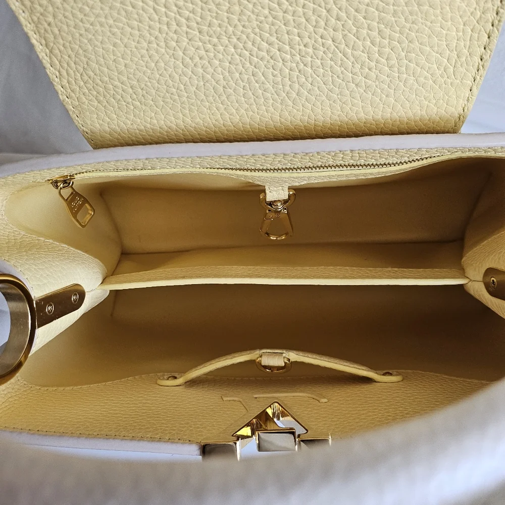 Louis Vuitton Beige & Yellow Capucines PM Two-way Bag